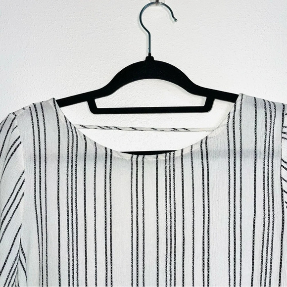 Altar’d State White & Black Striped Bell Sleeve Open Back Top Medium Women’s - Picture 2 of 12
